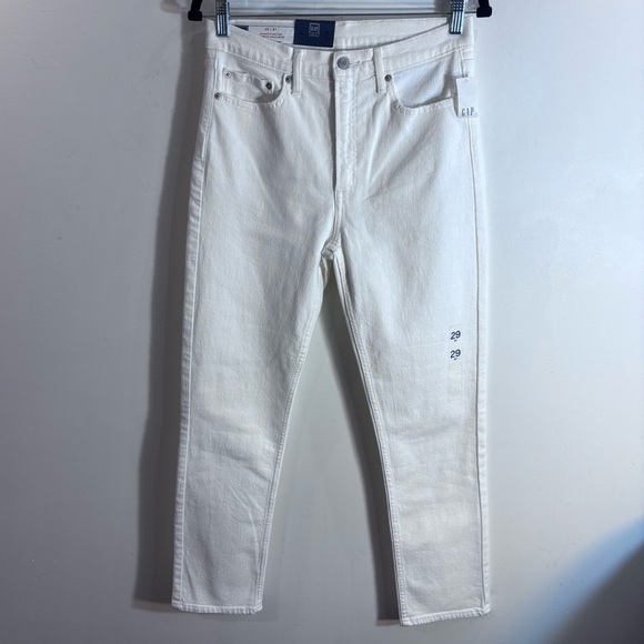 GAP Sz 29 Cigarette High Waist White Jeans NEW WITH TAGS - Picture 2 of 16